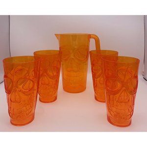 HALLOWEEN Party Decor skull jug and glasses set (plastic)